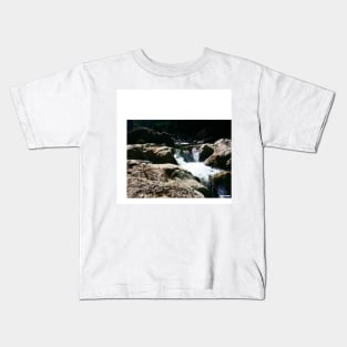 the waterfall in honduras creek ecopop landscape photograph Kids T-Shirt